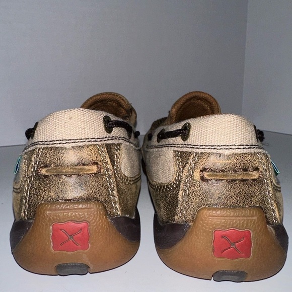 Twisted X Slip-on Driving Moc 9 Tweed Serape Print Leather Comfortable Casual - Picture 5 of 8
